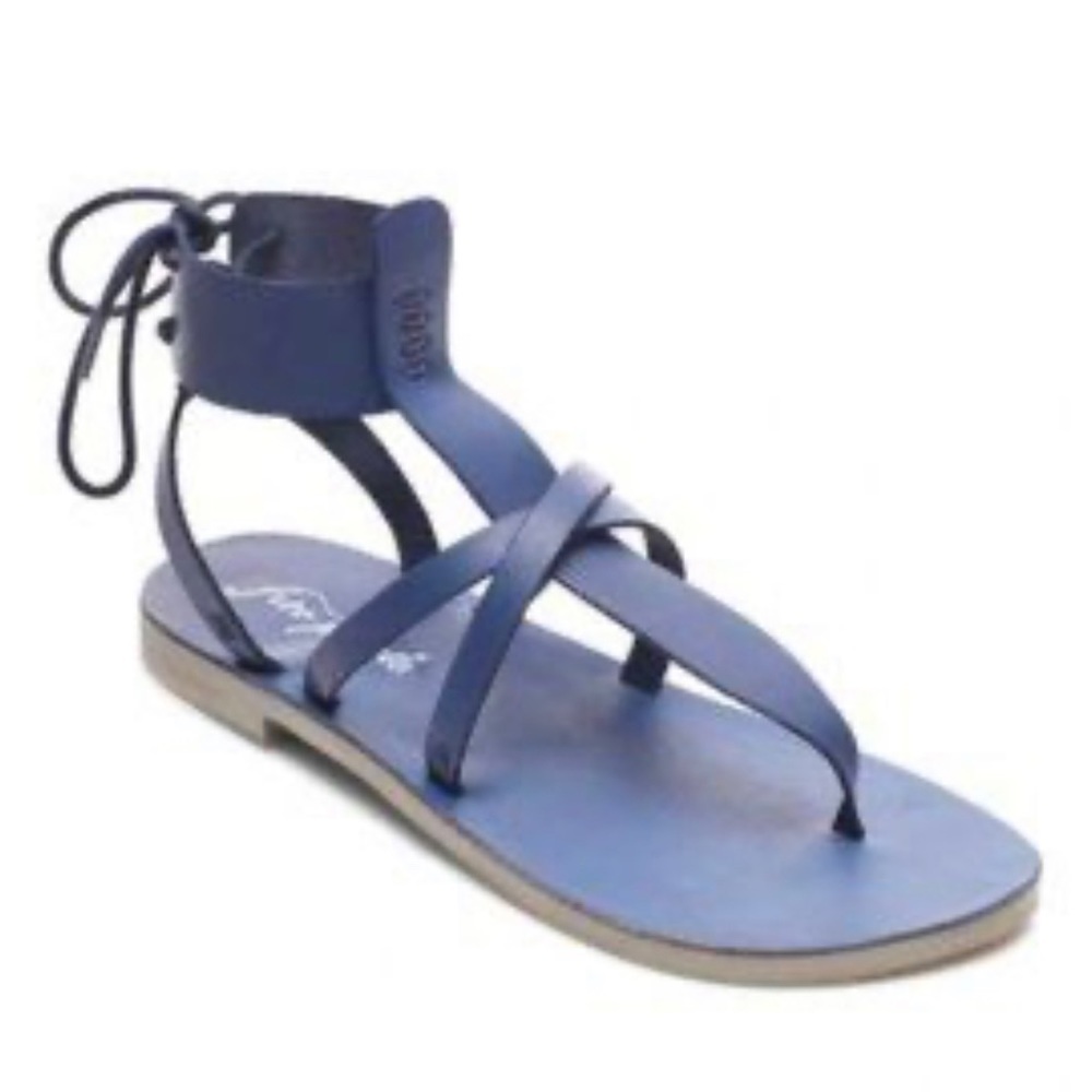 FREE PEOPLE SANDALS VACATION BOHO GLADIATOR NAVY NEW 37